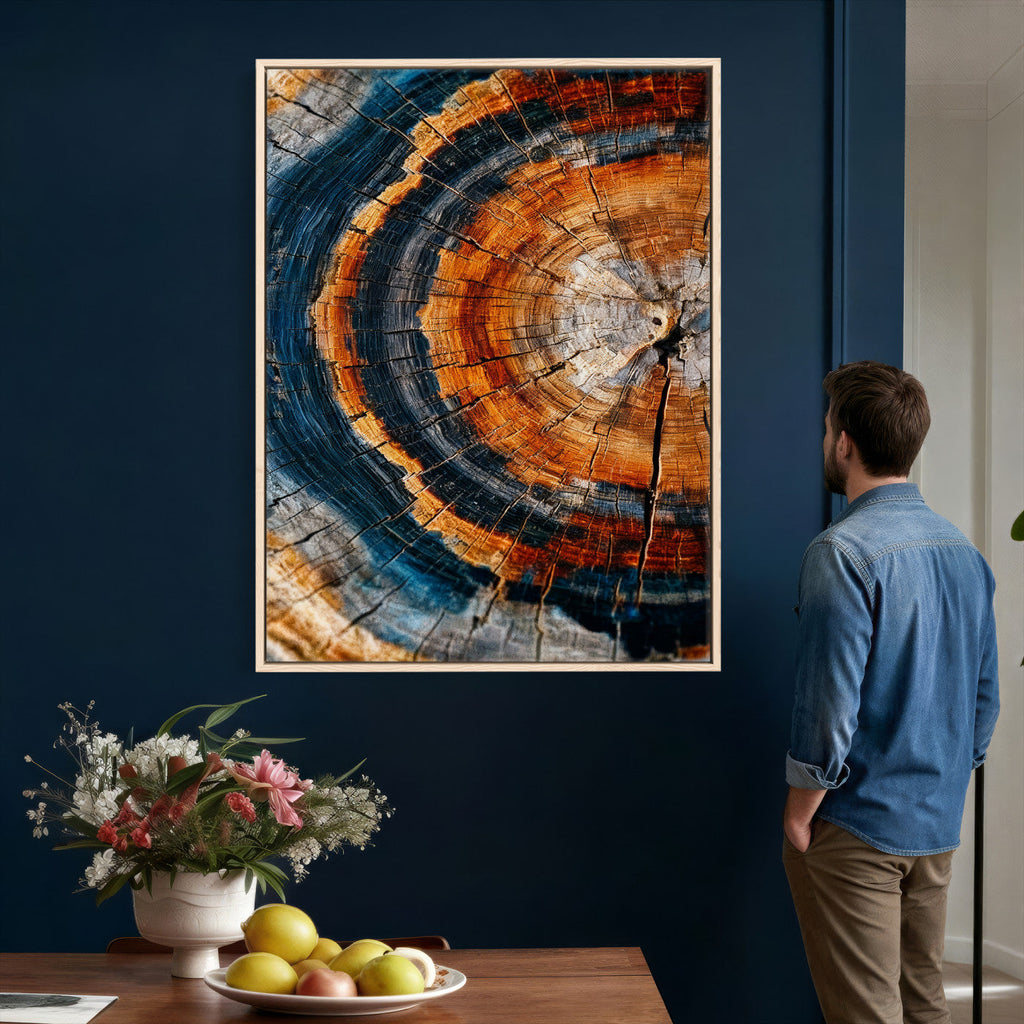 Abstract Wood Grain Canvas Print, Tree Ring Pattern Wall Art