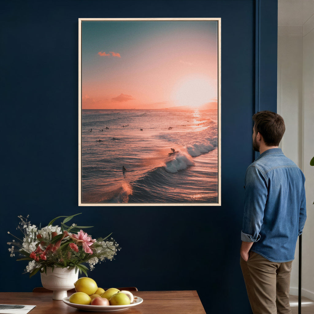 Sunset Ocean Wall Art Canvas Print