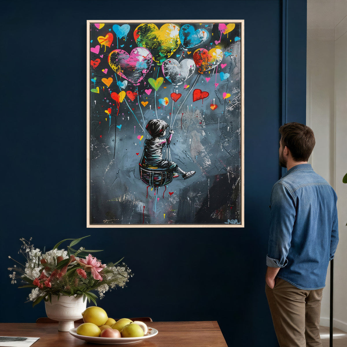 Banksy Balloon Canvas Print, Banksy Graffiti Art, Balloon Girl Street Art
