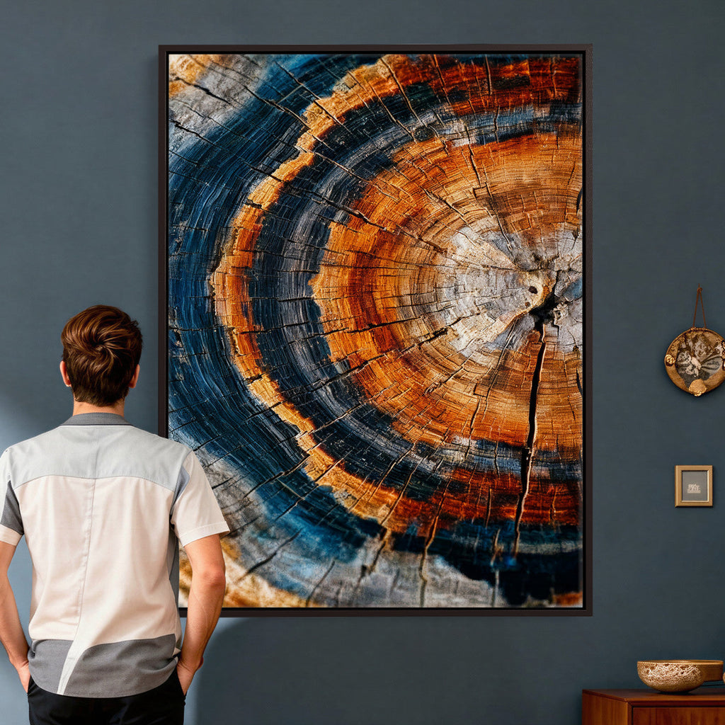 Abstract Wood Grain Canvas Print, Tree Ring Pattern Wall Art