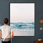 Ocean Wave Wall Art Canvas Print, Minimal Seascape