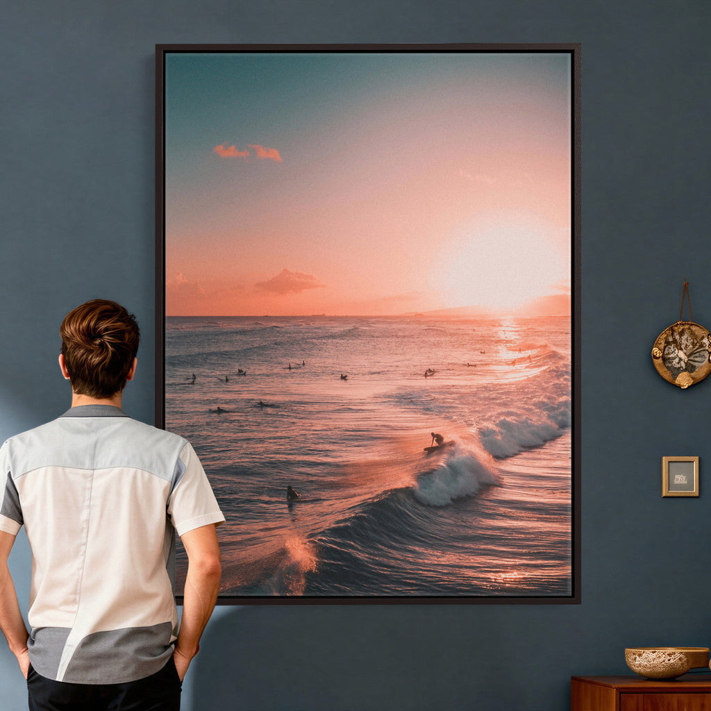 Sunset Ocean Wall Art Canvas Print