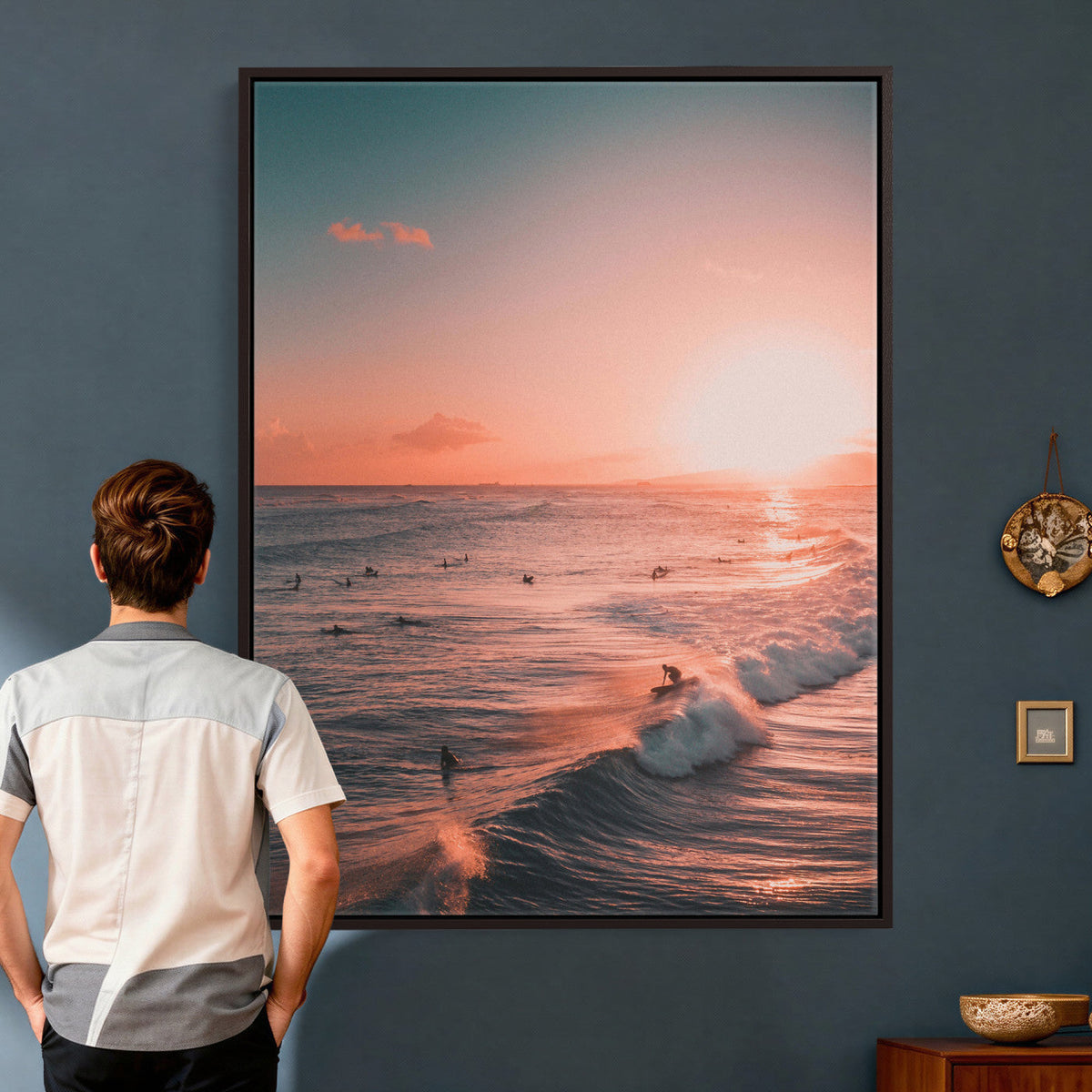 Sunset Ocean Wall Art Canvas Print