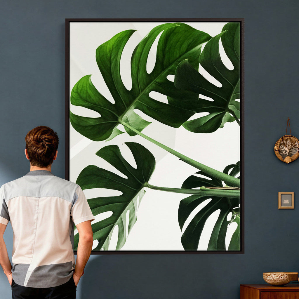 Abstract Teal Blue Wall Art Canvas Print, Modern Abstract Color Block