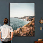 Coastal Cliffs Canvas Wall Art, Ocean Shoreline Photography