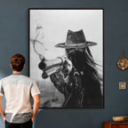 Vintage Cowboy Wall Art Canvas Print - Western Gunslinger Revolver