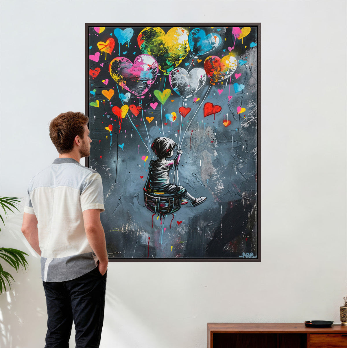 Banksy Balloon Canvas Print, Banksy Graffiti Art, Balloon Girl Street Art
