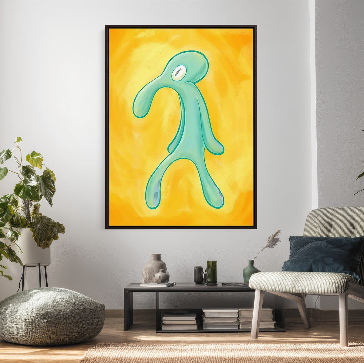 Squidward Tentacles Wall Art Canvas Print | Bold and Brash