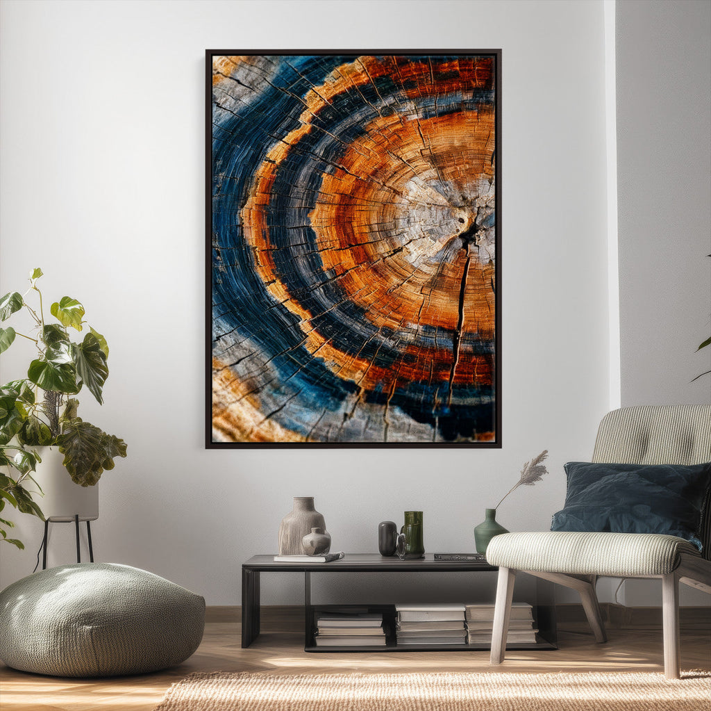 Abstract Wood Grain Canvas Print, Tree Ring Pattern Wall Art