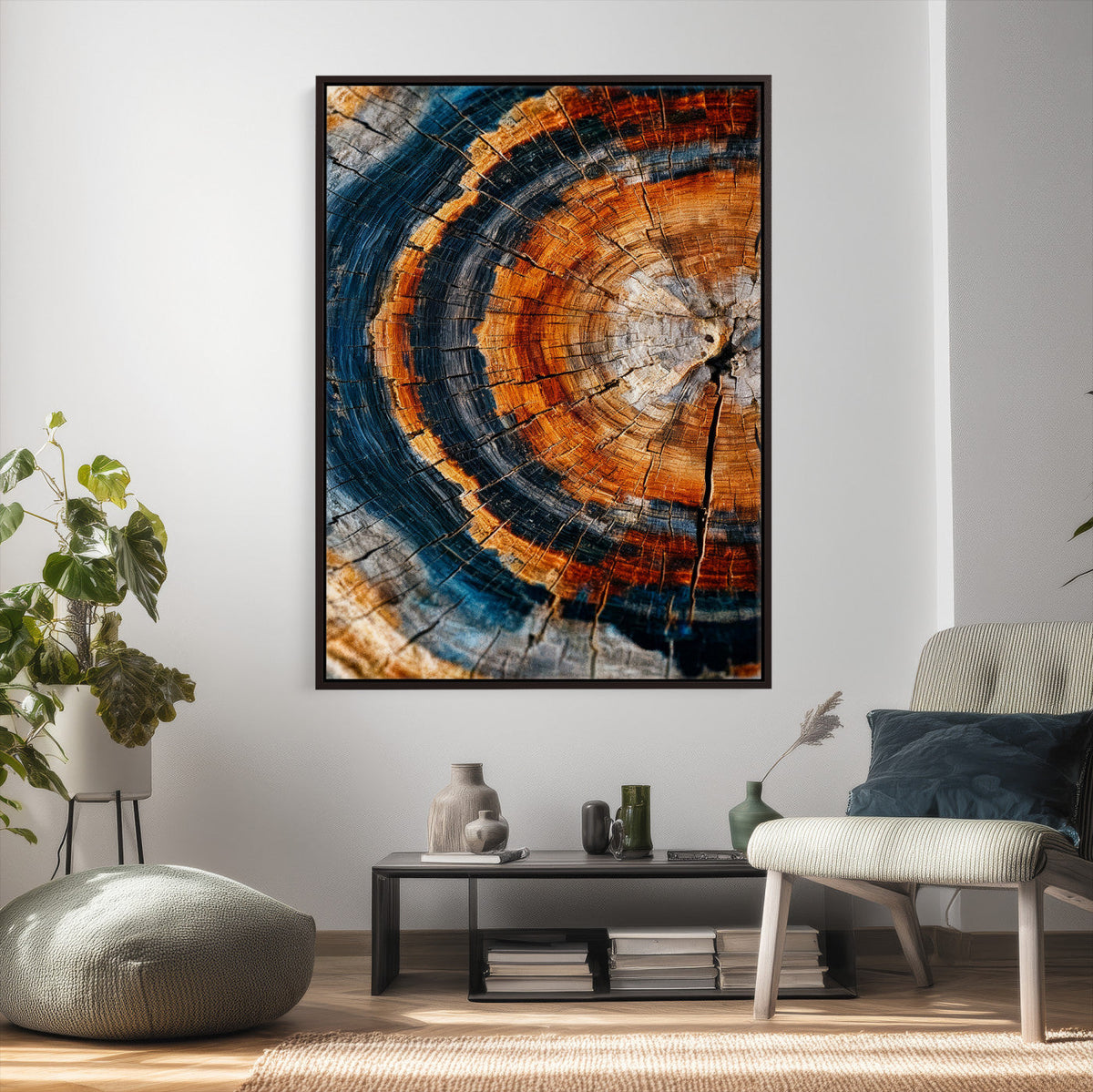 Abstract Wood Grain Canvas Print, Tree Ring Pattern Wall Art