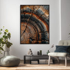 Abstract Tree Rings Wall Art Canvas Print, Wood Grain Rings Artwork