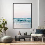Ocean Wave Wall Art Canvas Print, Minimal Seascape