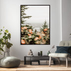 Fall Forest Wall Art Canvas Print | Soft Evergreen Woodland