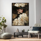 Glamour Woman Portrait Canvas Wall Art, Elegant Pastel Women Portrait