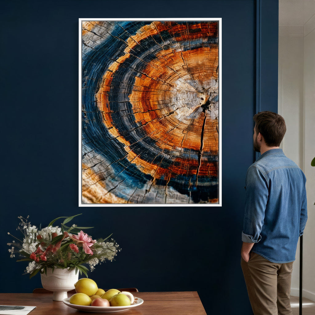 Abstract Wood Grain Canvas Print, Tree Ring Pattern Wall Art