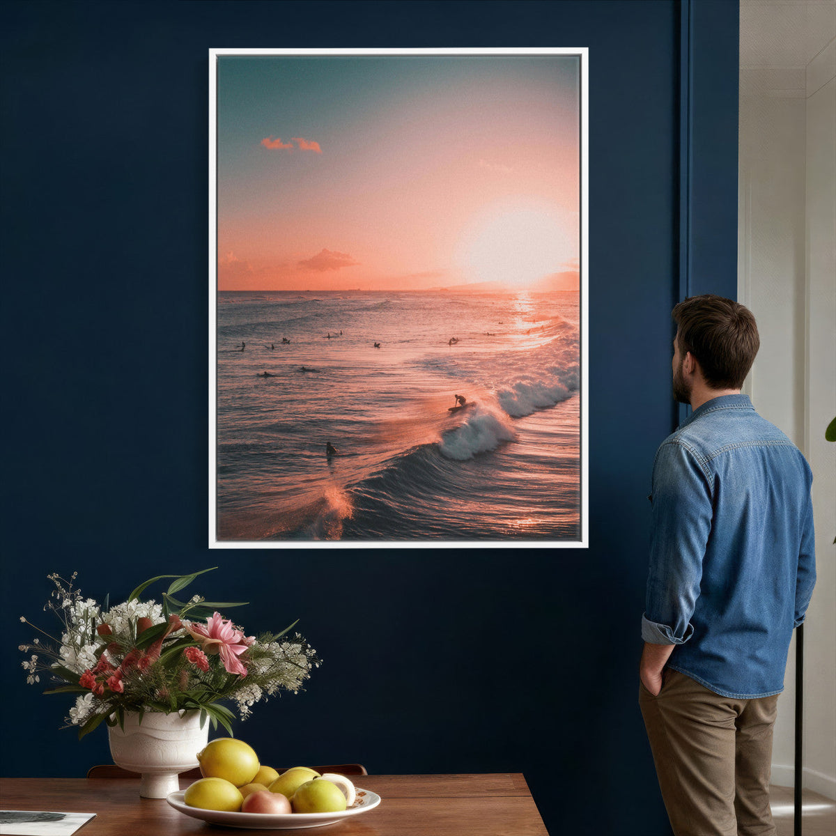 Sunset Ocean Wall Art Canvas Print