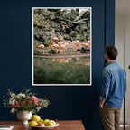 Flamingo Wall Art Canvas Print, Tropical Wildlife Scene