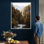 Autumn Forest Mountain Wall Art Canvas Print, Nature Landscape