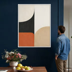Geometric Abstract Wall Art Canvas Print, Orange Blue