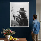 Vintage Cowboy Wall Art Canvas Print - Western Gunslinger Revolver