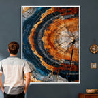Abstract Wood Grain Canvas Print, Tree Ring Pattern Wall Art