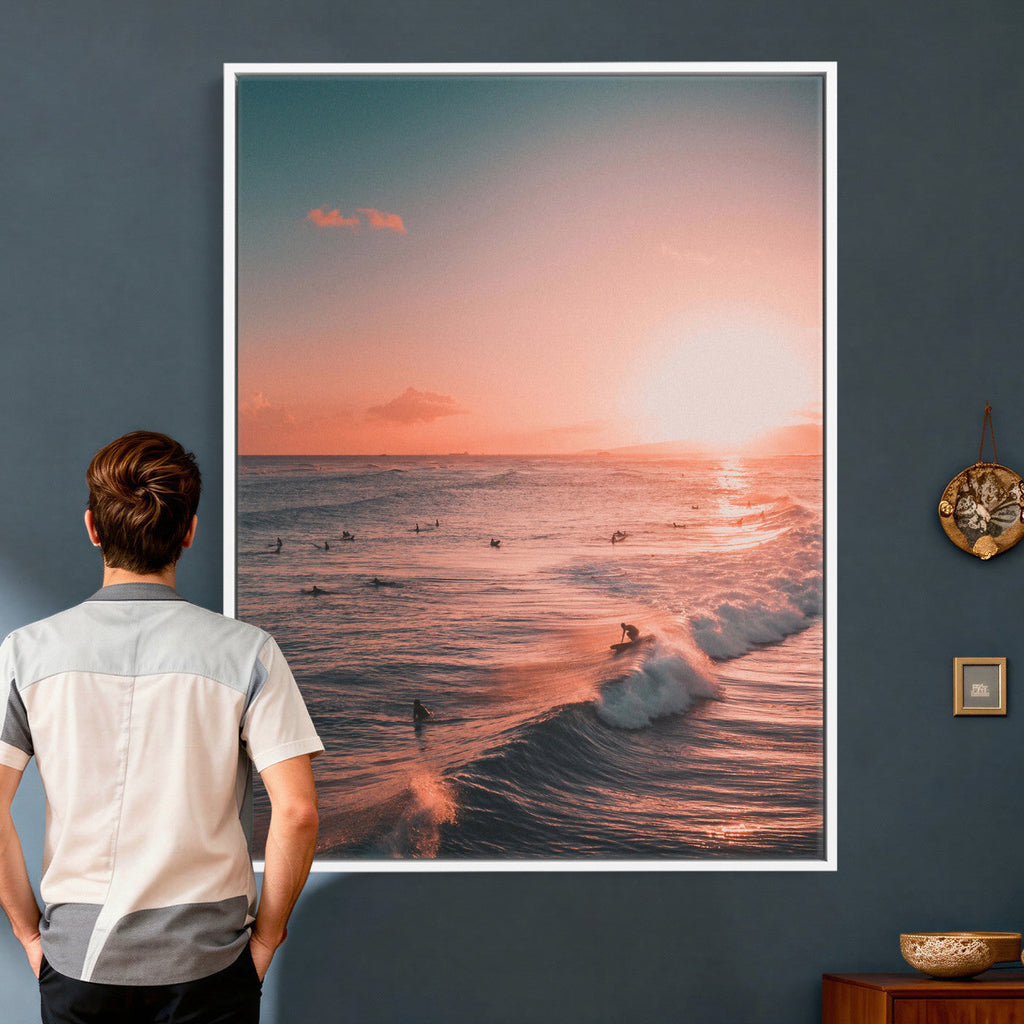 Sunset Ocean Wall Art Canvas Print