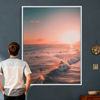 Sunset Ocean Wall Art Canvas Print