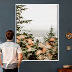 Fall Forest Wall Art Canvas Print | Soft Evergreen Woodland