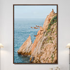 Cliff Divers Wall Art Canvas Print | Oceanfront Cliffs and Waves