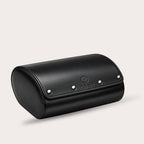 6 Watch Travel Case Vegan Leather Watch Roll (Jade Black - White Interior)