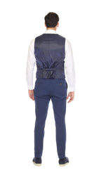 Men's Blue Double Breasted Seersucker Vest – Grant