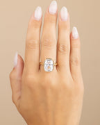 Sterling Silver Elongated Cushion Cocktail Ring 4ct & 8ct