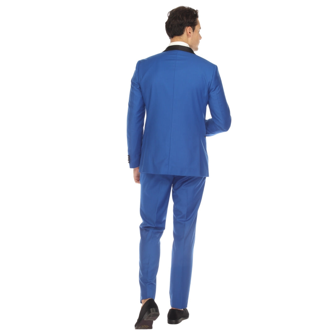 Men's Royal Blue Shawl Lapel Tuxedo – Slim Fit 2 Piece Suit | Ferrecci Reno