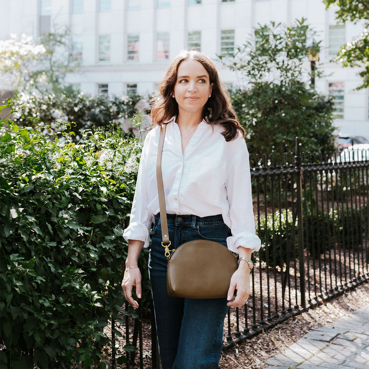 Jane Crossbody Bag | Fatigue Leather