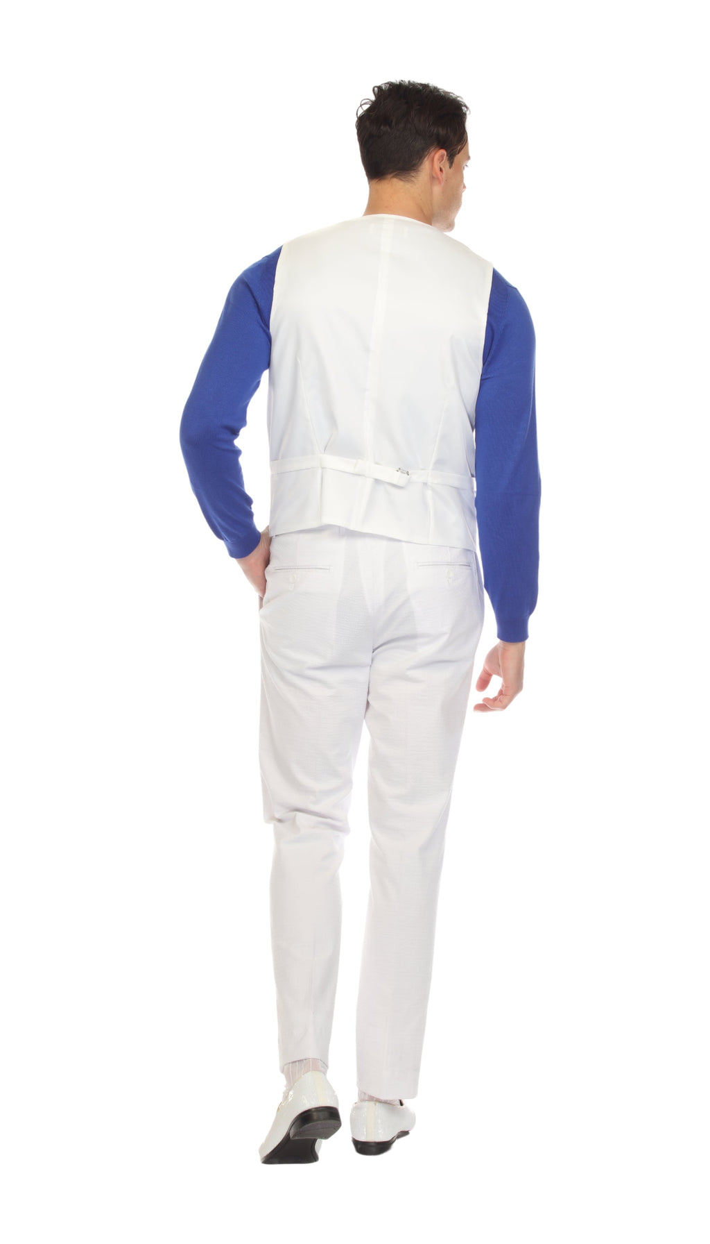 Men's White Double Breasted Seersucker Vest – Grant