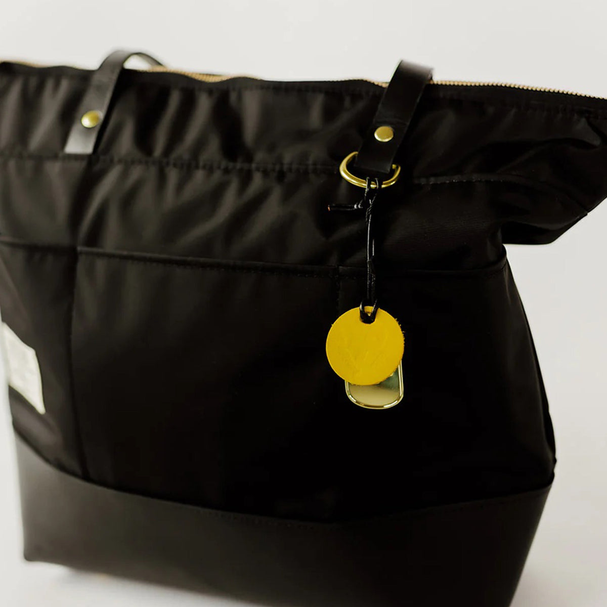 Harriet Tote Bag | Black Nylon + Black Leather