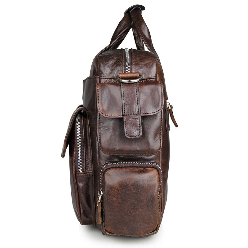 Flash Sale Vintage Leather Messenger Bag Mens Leather Briefcase