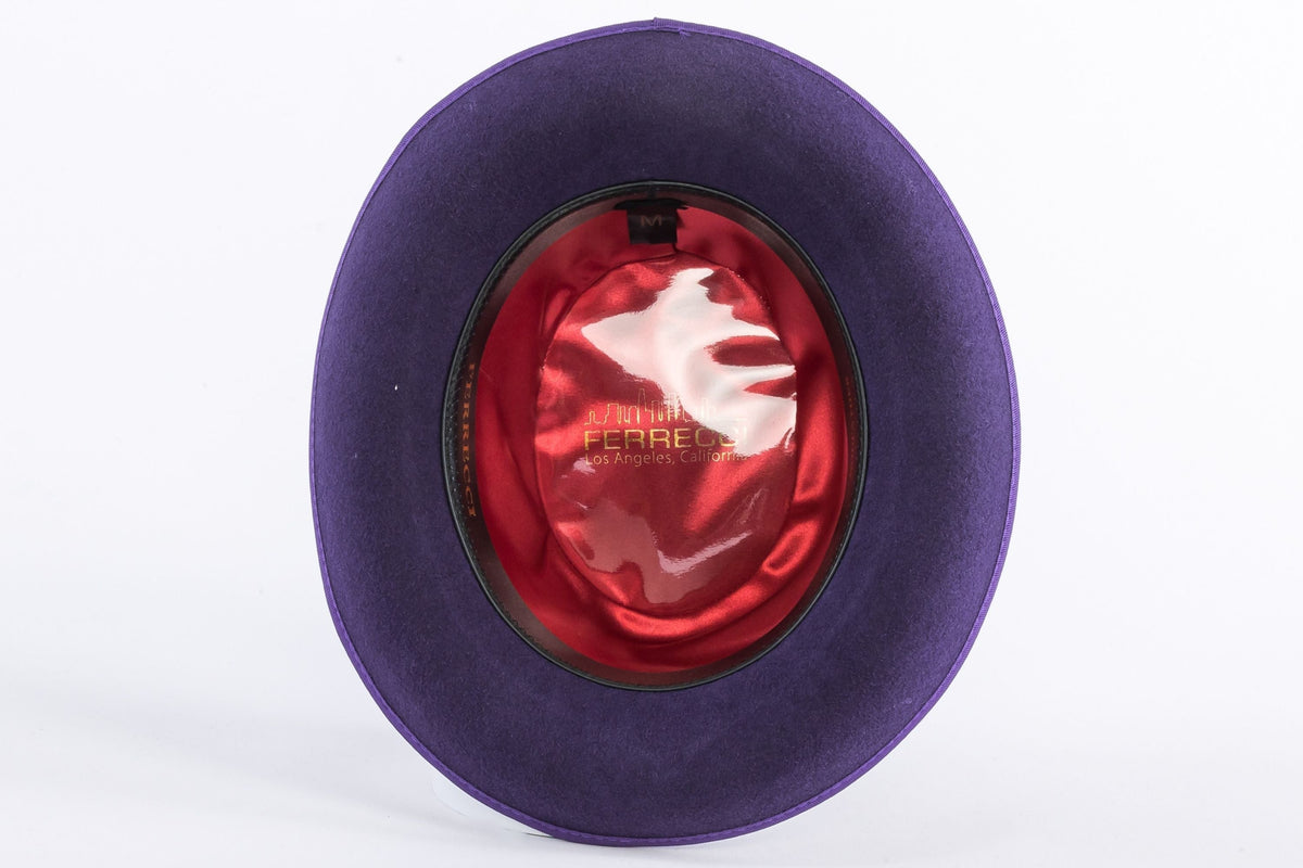 Ferrecci Purple Wool Felt Homburg Godfather Hat