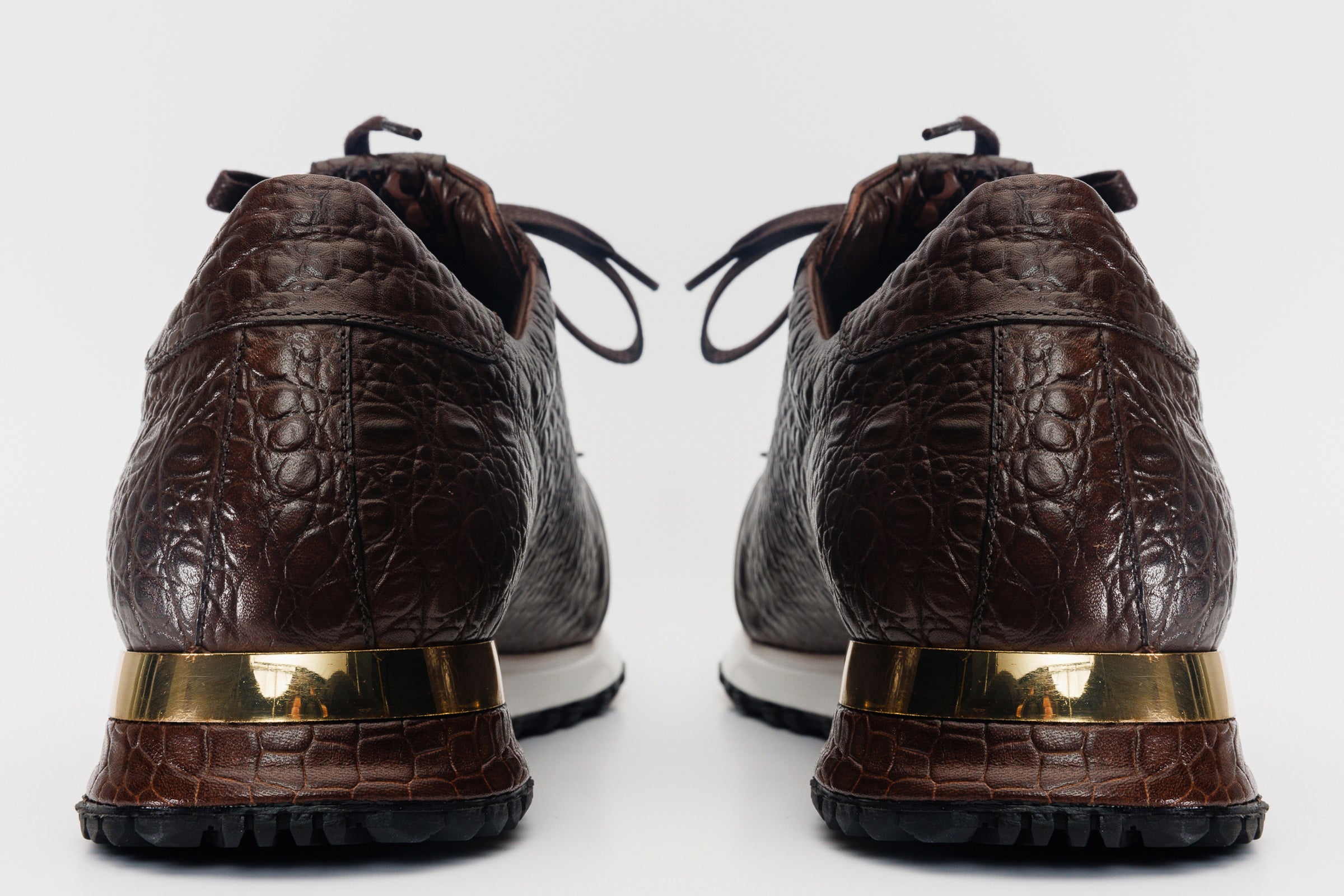 The Bomba Brown Crocodile Leather Men Sneaker
