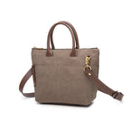 Dot Tote | Chocolate Washed Canvas + Brown Leather