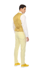 Men's Yellow Double Breasted Seersucker Vest – Grant