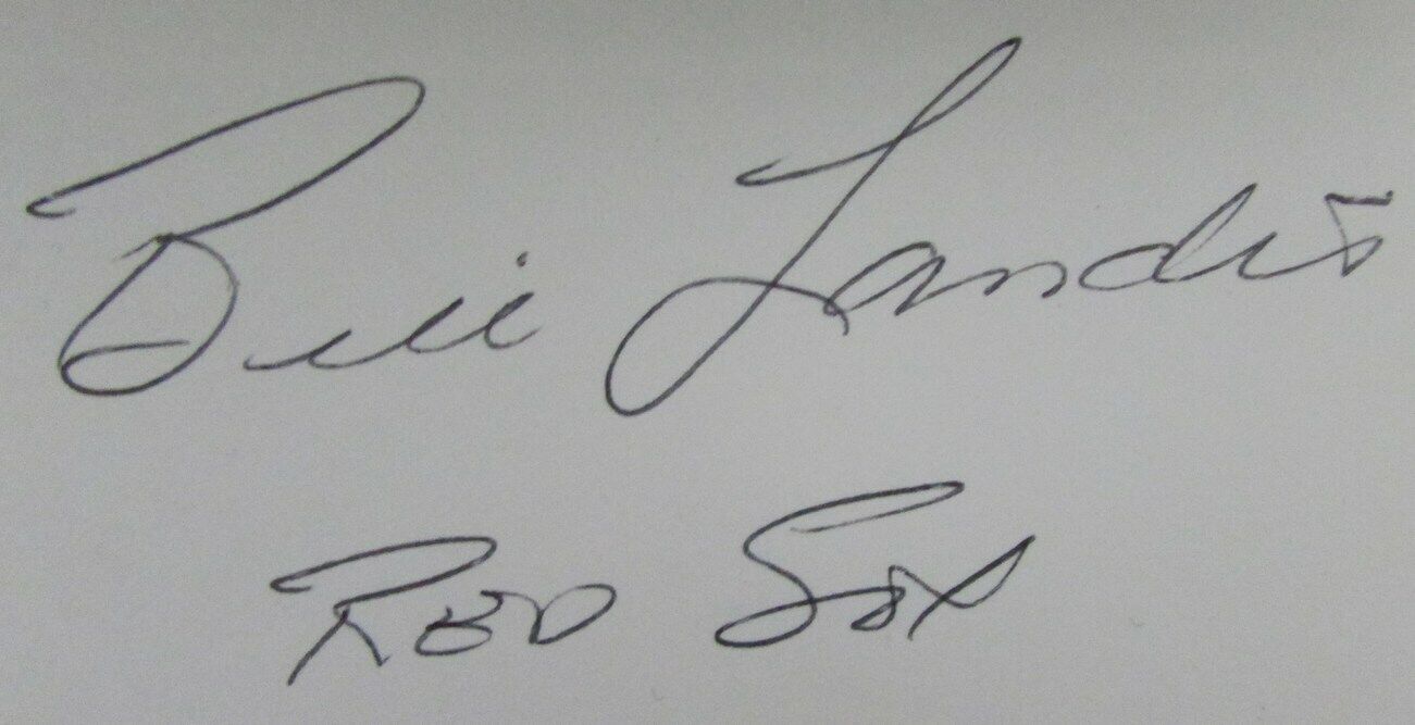 Bill Landis 1967 Boston Red Sox Signed 3x5 Index Card with 5x7  Photo 158532