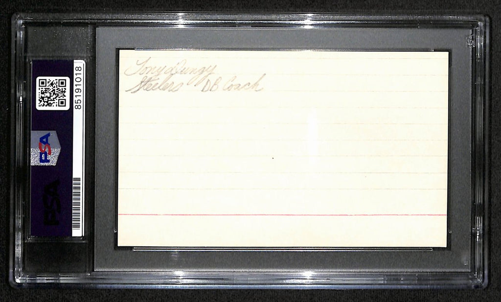 Tony Dungy HOF Signed/Auto 3x5 Index Card Baltimore Colts PSA/DNA 187457