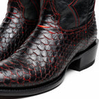 Western Collection Kansas // Python Leather Cowboy Boot // Black Cherry