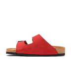 Bali Nubuck Leather Two-Strap Sandal // Red