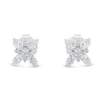 14K White Gold Marquise Diamond Flower Stud Earring (1.00 cttw, H-I Color, SI1-SI2 Clarity)