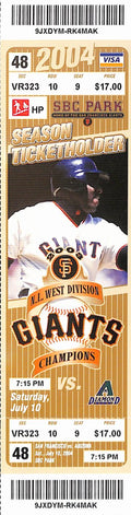 Barry Bonds Sets Season Intentional Walks Record Full Ticket Giants 7/10/2004
