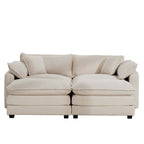 Modern Oversized Modular Cushion Sofa With Ottoman