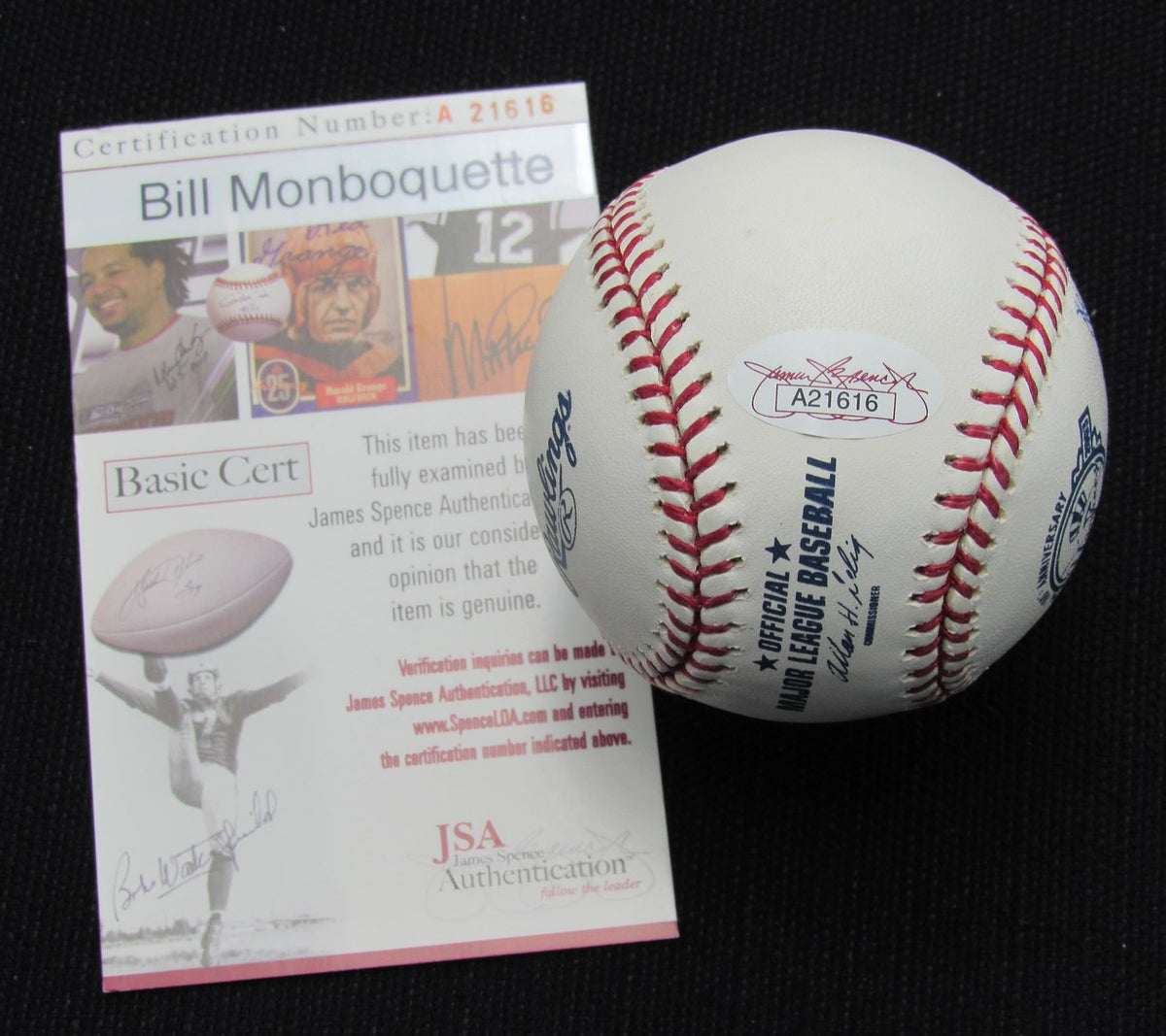 Bill Monboquette Signed/Auto Yankees 100th OML Baseball JSA Inscr  186887