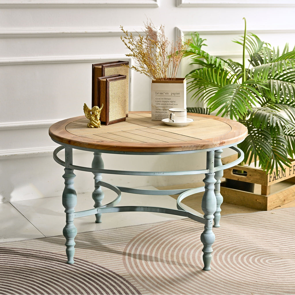 Round Top Carved Table